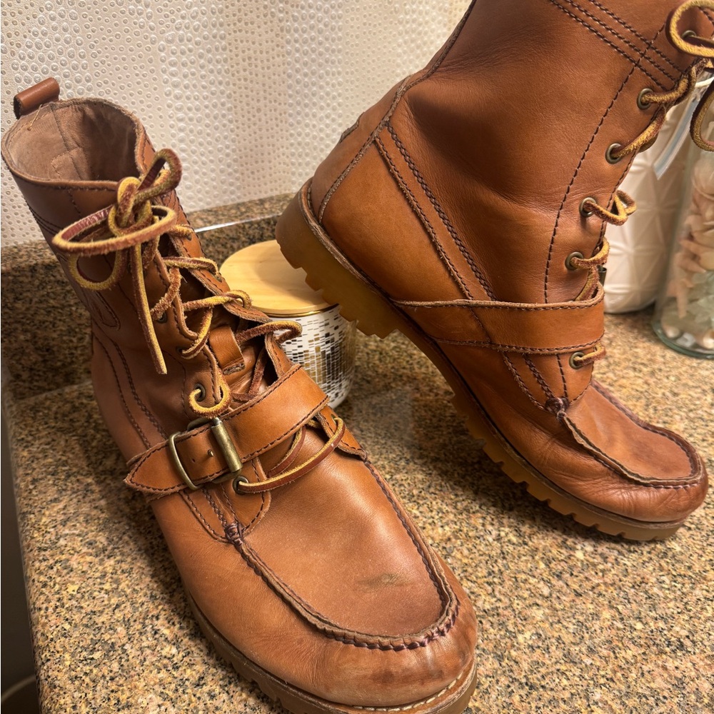Polo‎ Ralph Lauren Ranger Brown Leather Classic  Mens  Boots 9 D - Picture 2 of 6